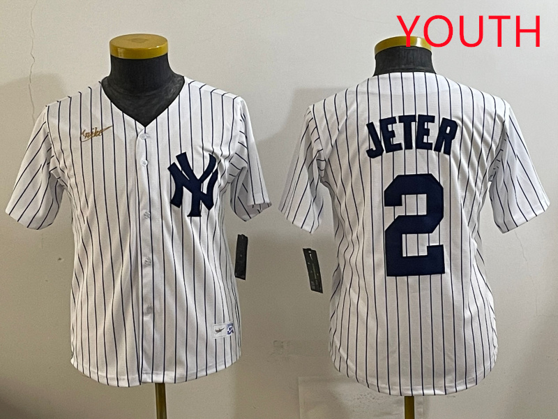 Youth New York Yankees #2 Jeter White 2025 Nike MLB jersey style 6